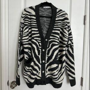 Zara zebra knit cardigan